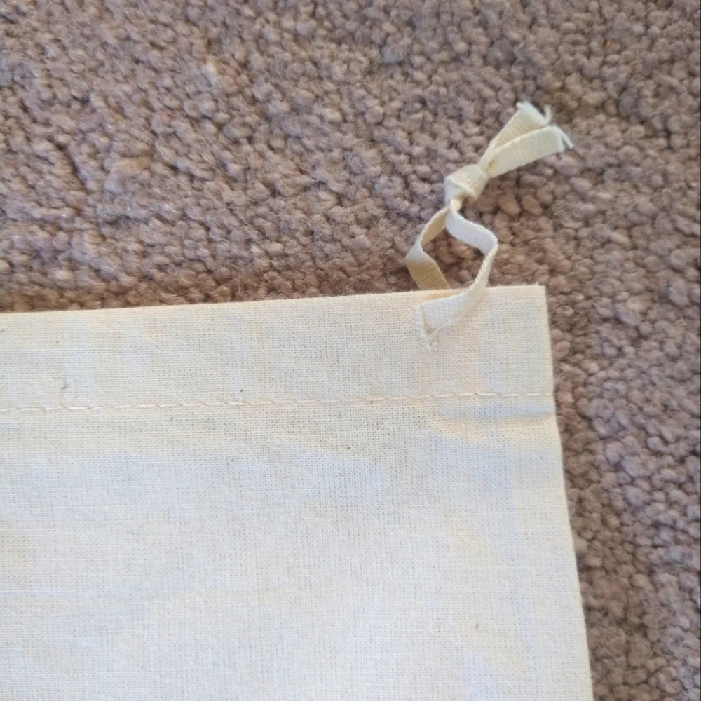 Eileen Fisher Organic‎ Cotton Cream Dust Cinch Sack Bag 11 1/2 x 13 1/2